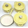 7 Piece Cast Iron Pot Set Yellow