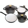 Piece Cast Iron Pot Set Black