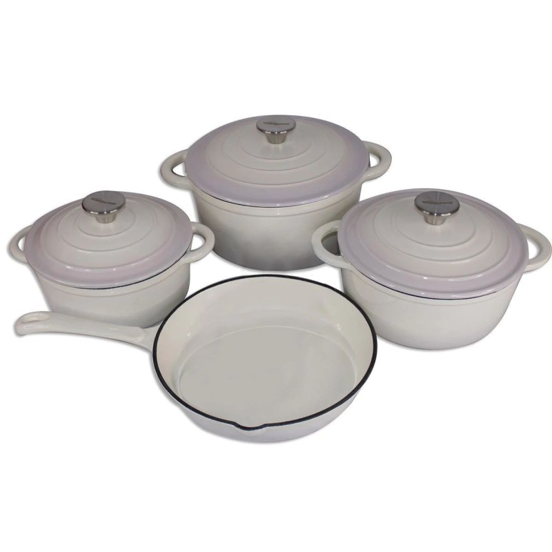 Piece Cast Iron Pot Set Cream