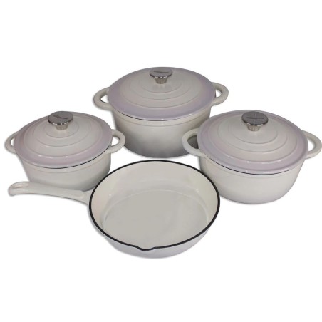 Piece Cast Iron Pot Set Cream
