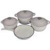 Piece Cast Iron Pot Set Cream