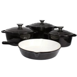 Piece Cast Iron Pot Set Black