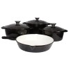 Piece Cast Iron Pot Set Black