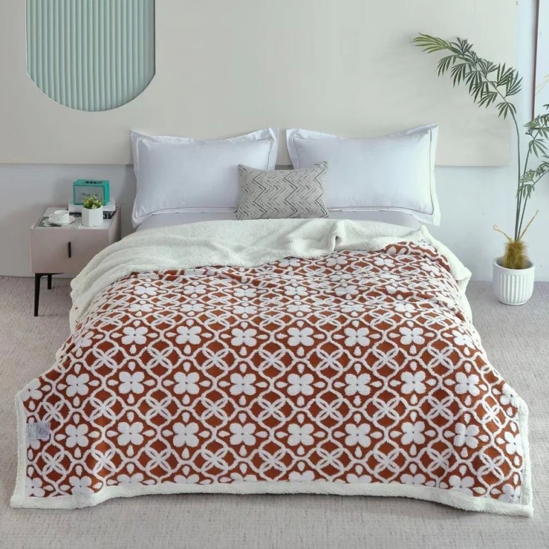 Exclusive Pattern Sherpa Blanket/Throw Queen Size