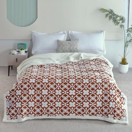 Exclusive Pattern Sherpa Blanket/Throw Queen Size