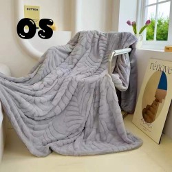 Luxury Leaf Embossed Throw / Blanket - Queen Size
