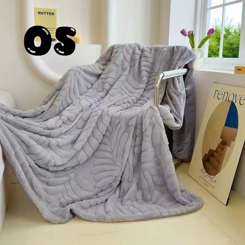 Luxury Leaf Embossed Throw / Blanket - Queen Size