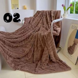 Luxury Leaf Embossed Throw / Blanket - Queen Size