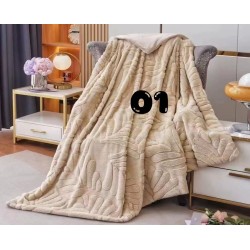 Luxury Leaf Embossed Throw / Blanket - Queen Size