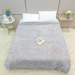 Luxury Leaf Embossed Throw / Blanket - Queen Size