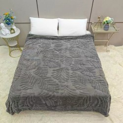 Luxury Leaf Embossed Throw / Blanket - Queen Size