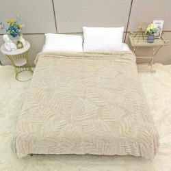 Luxury Leaf Embossed Throw / Blanket - Queen Size