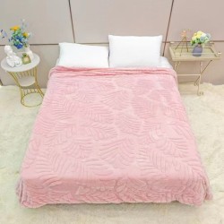 Luxury Leaf Embossed Throw / Blanket - Queen Size