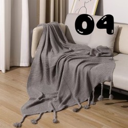 Knitted Blanket/Throw with tassels