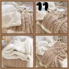 Queen size, geometric style embossed, Sherpa lined blanket/throw