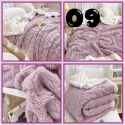 Queen size, geometric style embossed, Sherpa lined blanket/throw