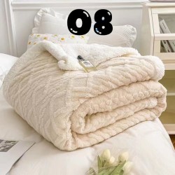 Queen size, geometric style embossed, Sherpa lined blanket/throw