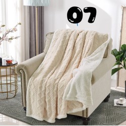 Queen size, geometric style embossed, Sherpa lined blanket/throw