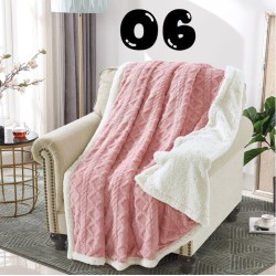 Queen size, geometric style embossed, Sherpa lined blanket/throw