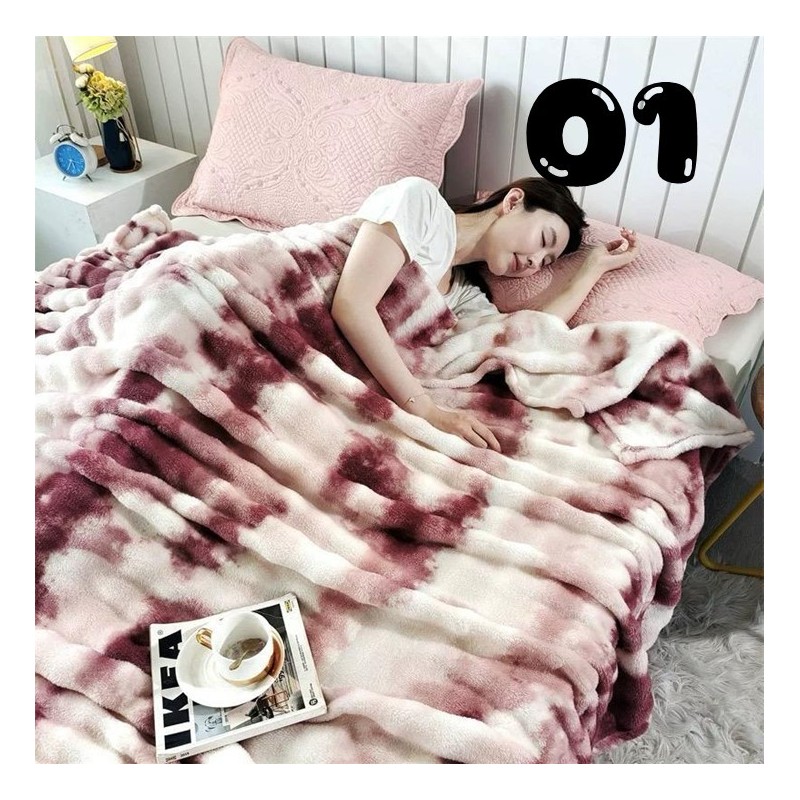 Queen Size Patchy Fleece Blanket