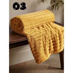Beautiful Ribbed Fleece Throw / Blanket