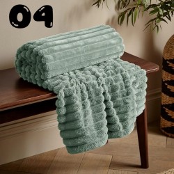 Beautiful Ribbed Fleece Throw / Blanket