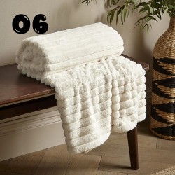Beautiful Ribbed Fleece Throw / Blanket