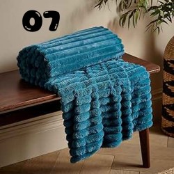 Beautiful Ribbed Fleece Throw / Blanket