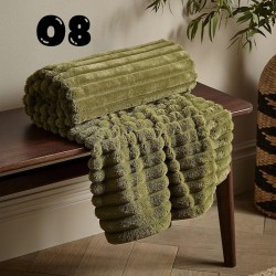 Beautiful Ribbed Fleece Throw / Blanket