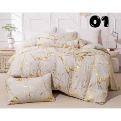 Marbled Queen Size, 5 Piece Comforter Set