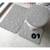 Heart Design Bathroom Carpet Set - 3 Piece