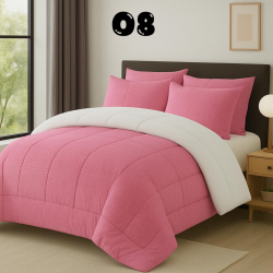 Queen Fleece Patterned Comforter Set
