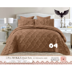 Mokka Super King Quilted Bed Set - 5 Piece