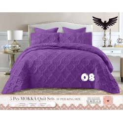 Mokka Super King Quilted Bed Set - 5 Piece