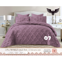 Mokka Super King Quilted Bed Set - 5 Piece