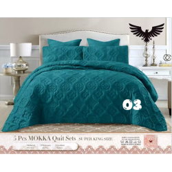 Mokka Super King Quilted Bed Set - 5 Piece