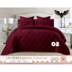 Mokka Super King Quilted Bed Set - 5 Piece