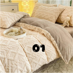 Gorgeous Geometric Style Fleece Queen to King Size Comforter Set