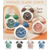 Vintage Twin Bell Alarm Clock - Blue