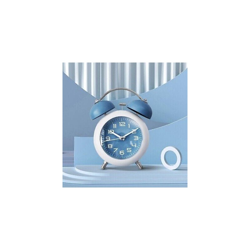 Vintage Twin Bell Alarm Clock - Blue