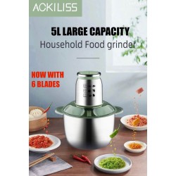 ACKILISS 5L Electric Grinder/Food Processor, now with 6 blades