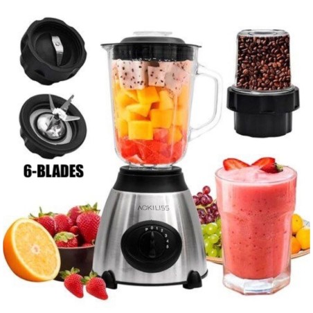 ACKILISS GLASS BLENDER WITH COFFEE GRINDER