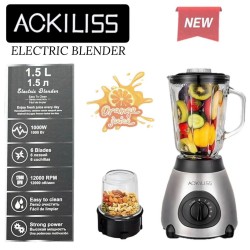 ACKILISS GLASS BLENDER WITH COFFEE GRINDER
