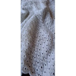 Crocheted WHITE Shell Design Blanket