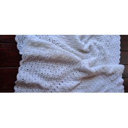 Crocheted WHITE Shell Design Blanket