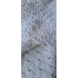 Crocheted WHITE Shell Design Blanket