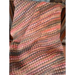 Crocheted Blanket Pinks and Earthy Tones