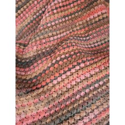 Crocheted Blanket Pinks and Earthy Tones