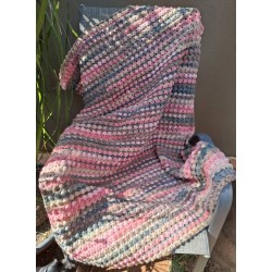 Crocheted Blanket Pinks and Earthy Tones