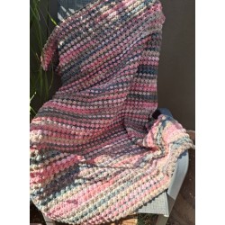 Crocheted Blanket Pinks and Earthy Tones